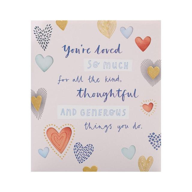 Love Heart Text Mother's Day Card  