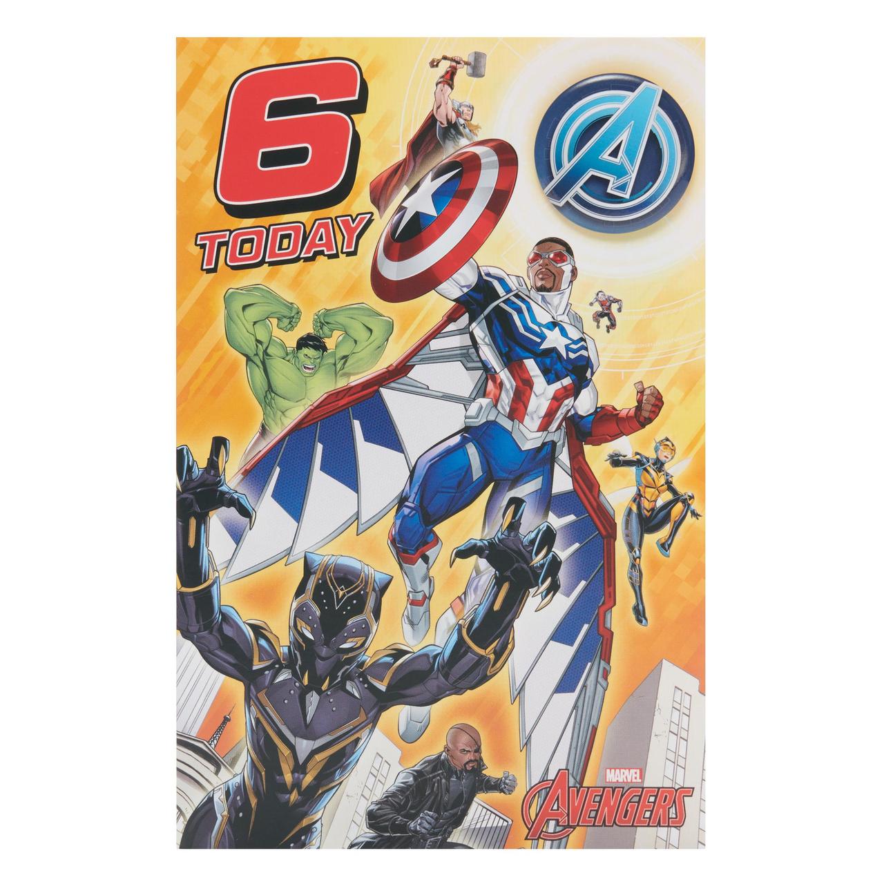 Avengers 6th Birthday Card