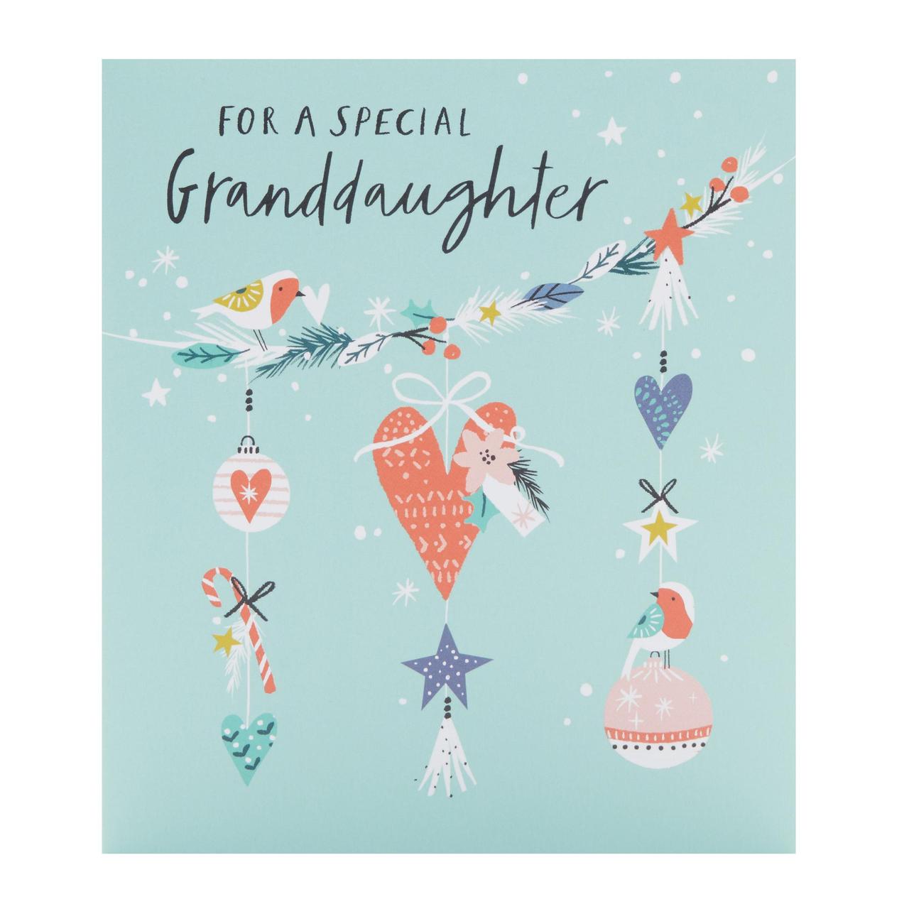 For A Special Granddaughter Christmas Card