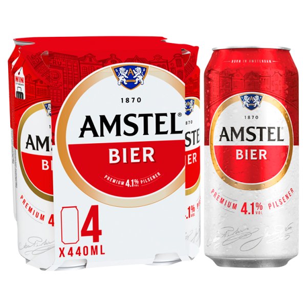 Amstel Lager Beer Can 4x440ml