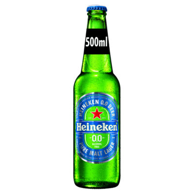 Heineken 0.0% Alcohol Free Pure Malt Lager Bottle 500ml