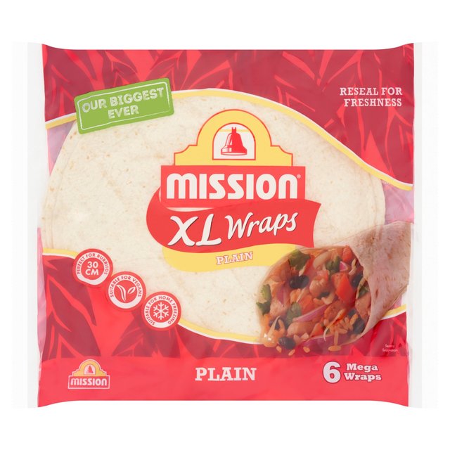 Mission XL Wraps Plain 6 per pack