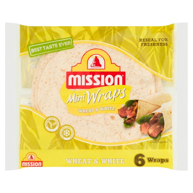 Mission Deli Wheat & White Mini Wraps  6 per pack