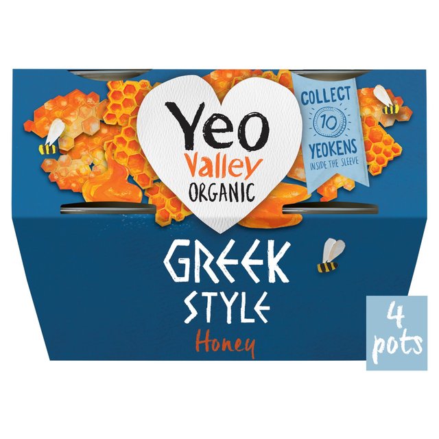 Yeo Valley Organic Greek Style Honey 4 x 100g (400g)