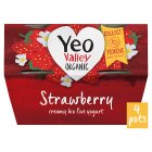 Yeo Valley Organic Strawberry Creamy Bio Live Yogurt 4 x 110g