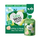 Little Yeos Organic Apple & Pear Whole Milk Yogurt 6m+ Smooth 4x90g