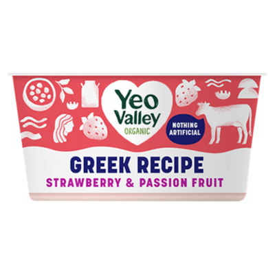 Yeo Valley Organic Greek Recipe Strawberry & Passion Fruit 150g