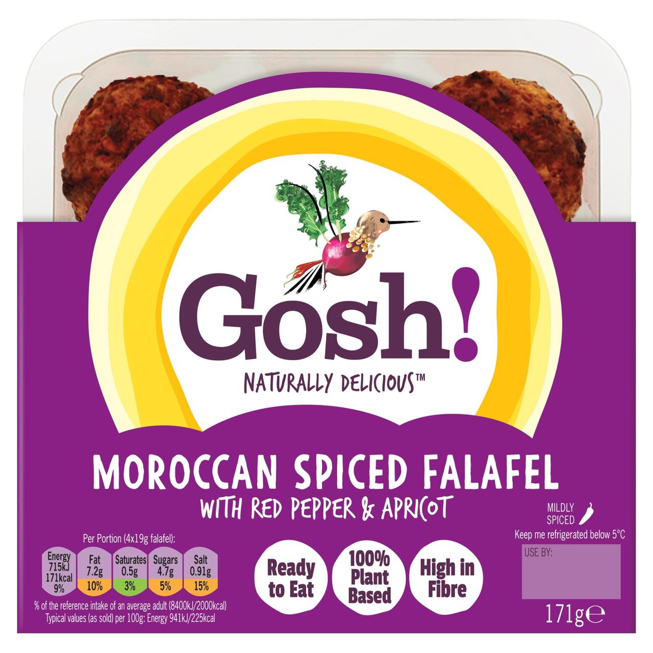 Gosh! Moroccan Spiced Falafel With Red Pepper & Apricot 171g