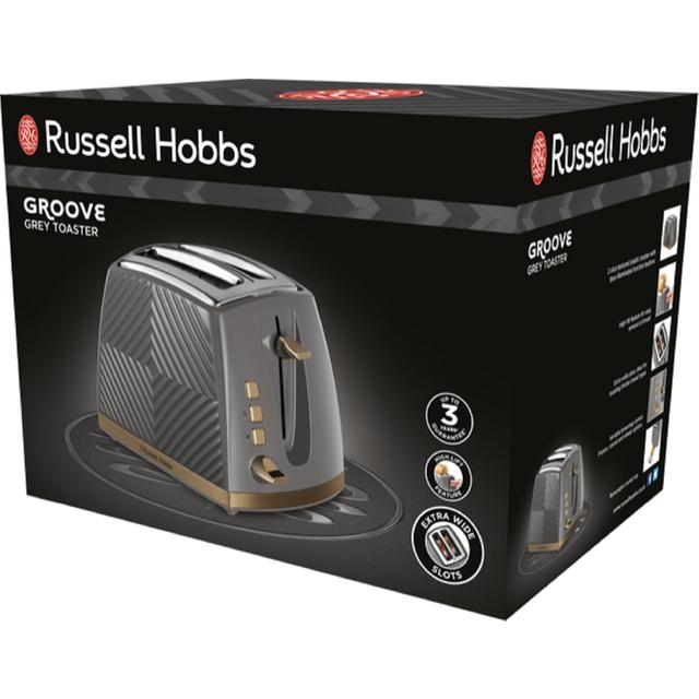 Russell Hobbs Groove 2 Slice Toaster Grey 