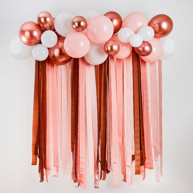 Club Green Streamer Backdrop Rose Gold 