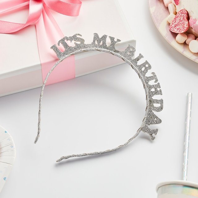 Club Green Silver Happy Birthday Headband 