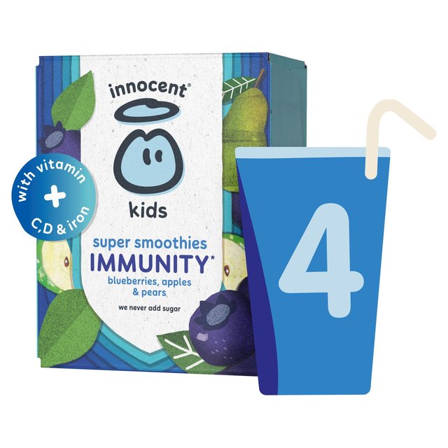 Innocent Kids Super Smoothie Blueberry Whizz, Blueberry Apple & Pear 4 x 150ml