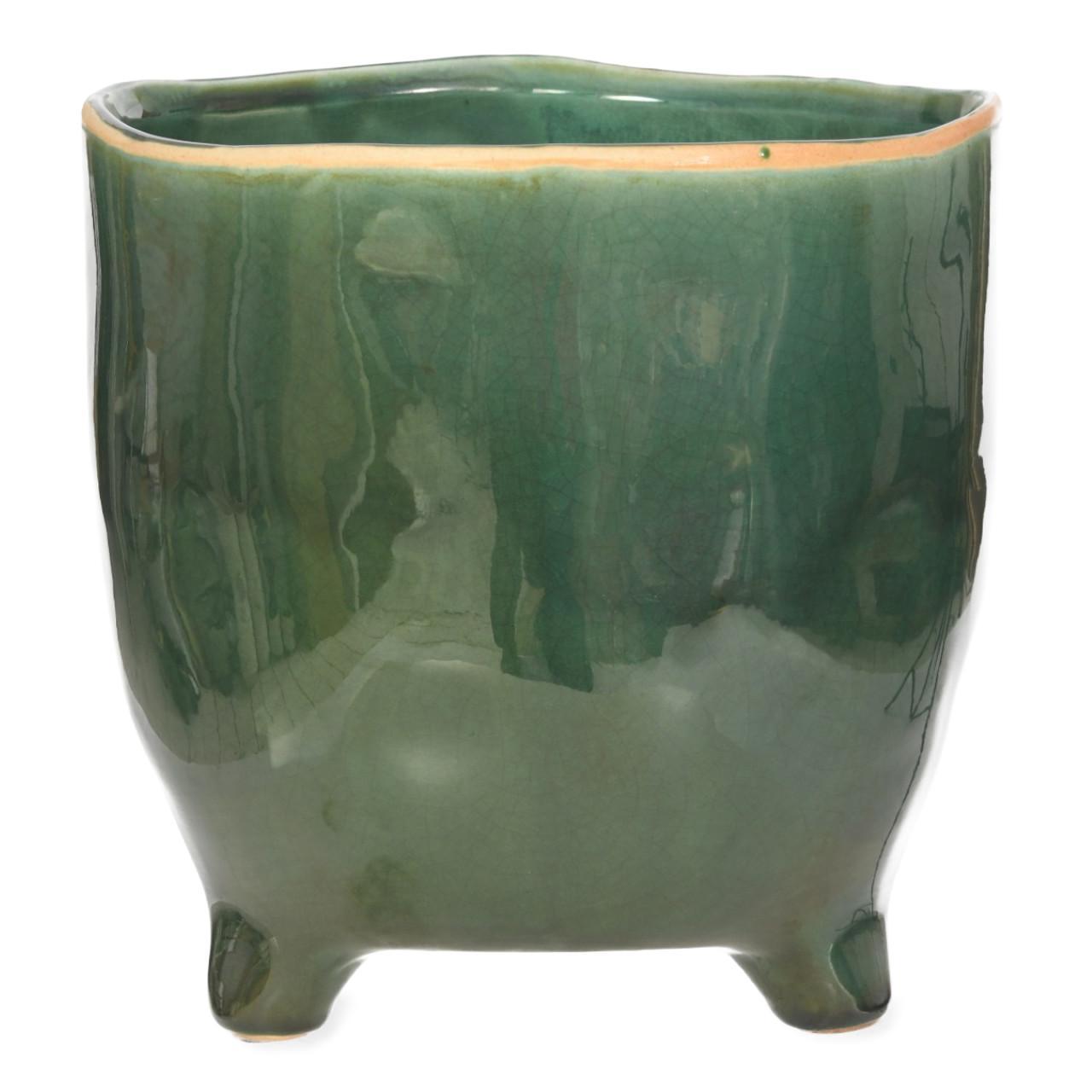 Garden Trading Positano Forest Green Ceramic Pot 