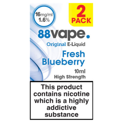 88Vape Original E-Liquid Fresh Blueberry 2 Pack 10ml