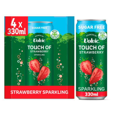 Touch Of Strawberry Sparkling Sugar Free Flavoured Water Multipack 4 x 330ml