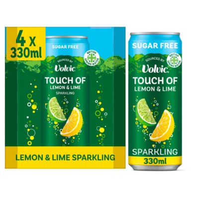 Touch of Lemon & Lime Sparkling Sugar Free Flavoured Water Multipack 4 x 330ml