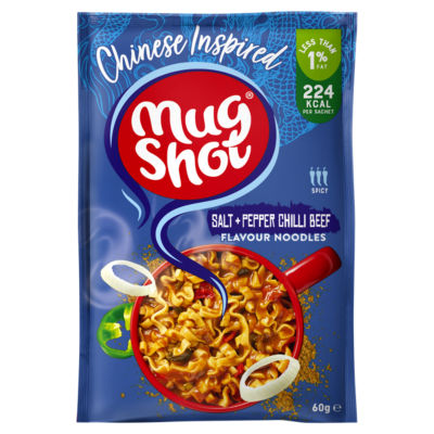 Mug Shot Salt + Pepper Chilli Beef Flavour Noodles 60g