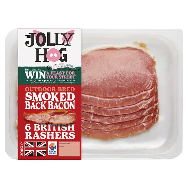 The Jolly Hog 6 Smoked Dry Cured Back Bacon Rashers