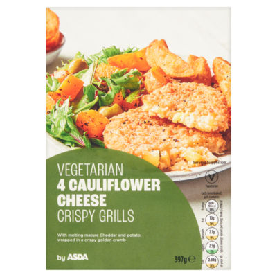 Asda Vegetarian Vegetarian 4 Cauliflower Cheese Crispy Grills