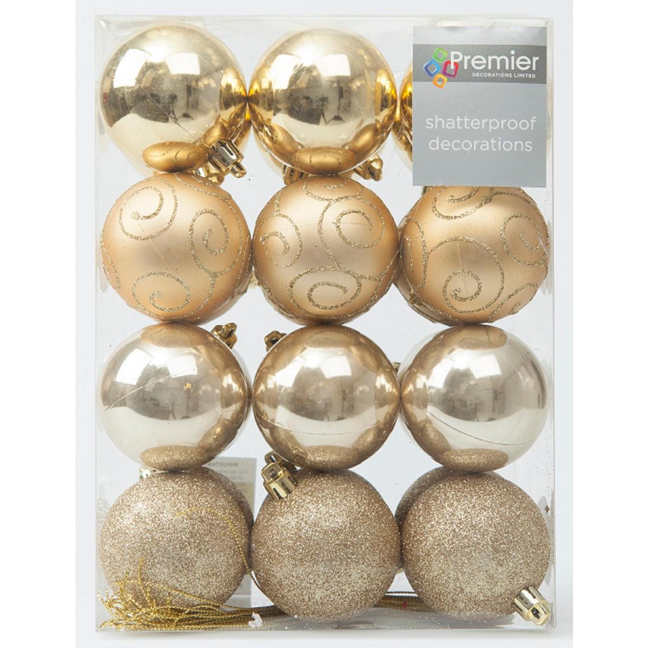 Champagne Gold Christmas Tree Baubles