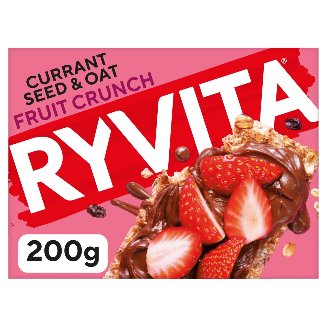 Ryvita Crispbread Fruit Crunch Currant Seed & Oat Crackers 200g