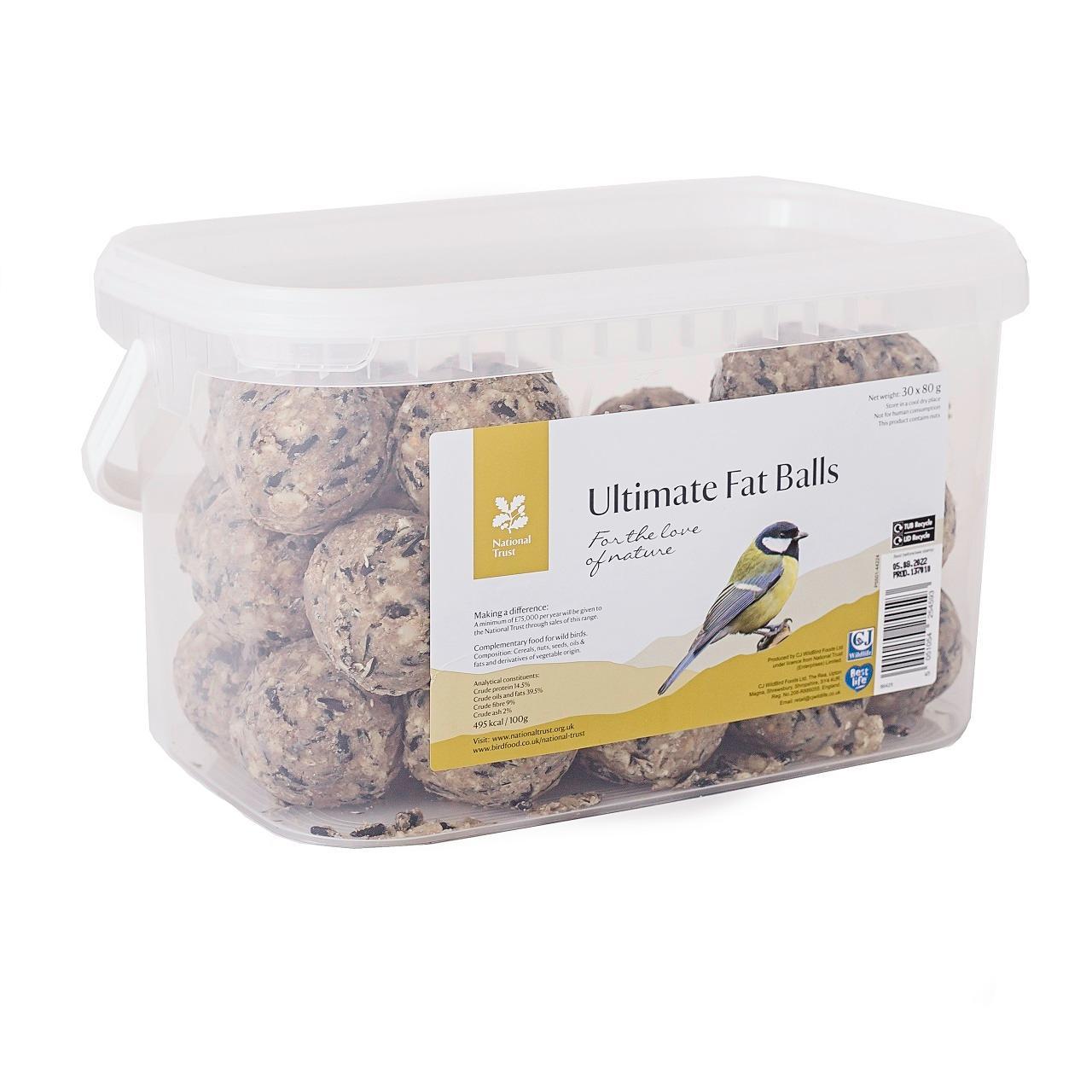 National Trust CJ Wildlife Fat Balls For Wild Birds  30 x 80g