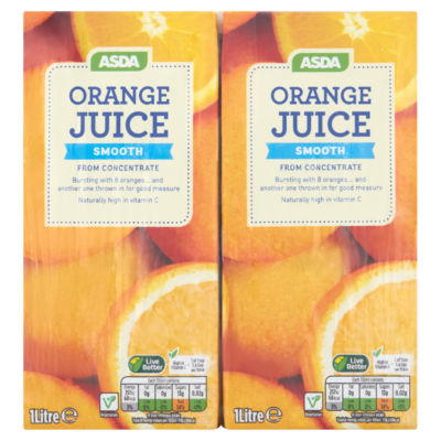 ASDA Smooth Orange Juice from Concentrate 4 x 1 Litre