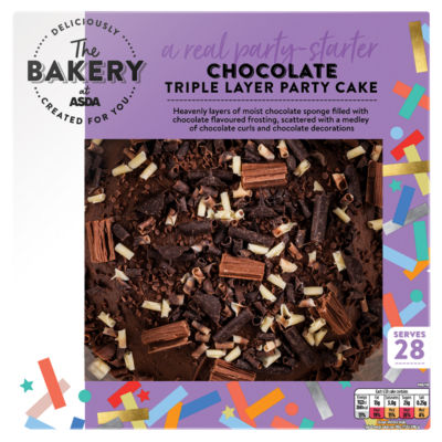 The BAKERY at ASDA Chocolate Triple Layer Party Cake