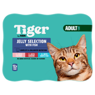 Tiger by ASDA Adult Cat Food Jelly Selection with Fish 12 x 400g Cans