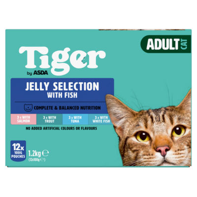 Tiger by ASDA Fish Selection in Jelly 1+ Years 12 x 100g (1.2kg)