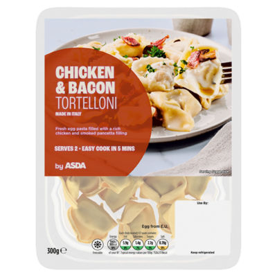 ASDA Chicken & Bacon Tortelloni Serves 2 300g