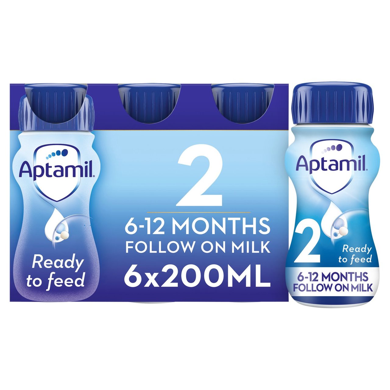 Aptamil 2 Follow On Formula Baby Milk Liquid 6-12 Months Multipack 