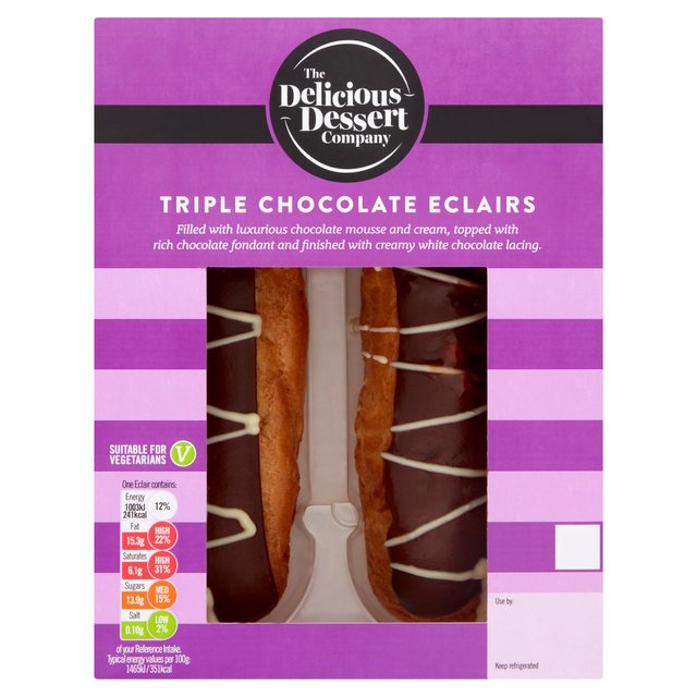 The Delicious Dessert Company Triple Chocolate Eclairs