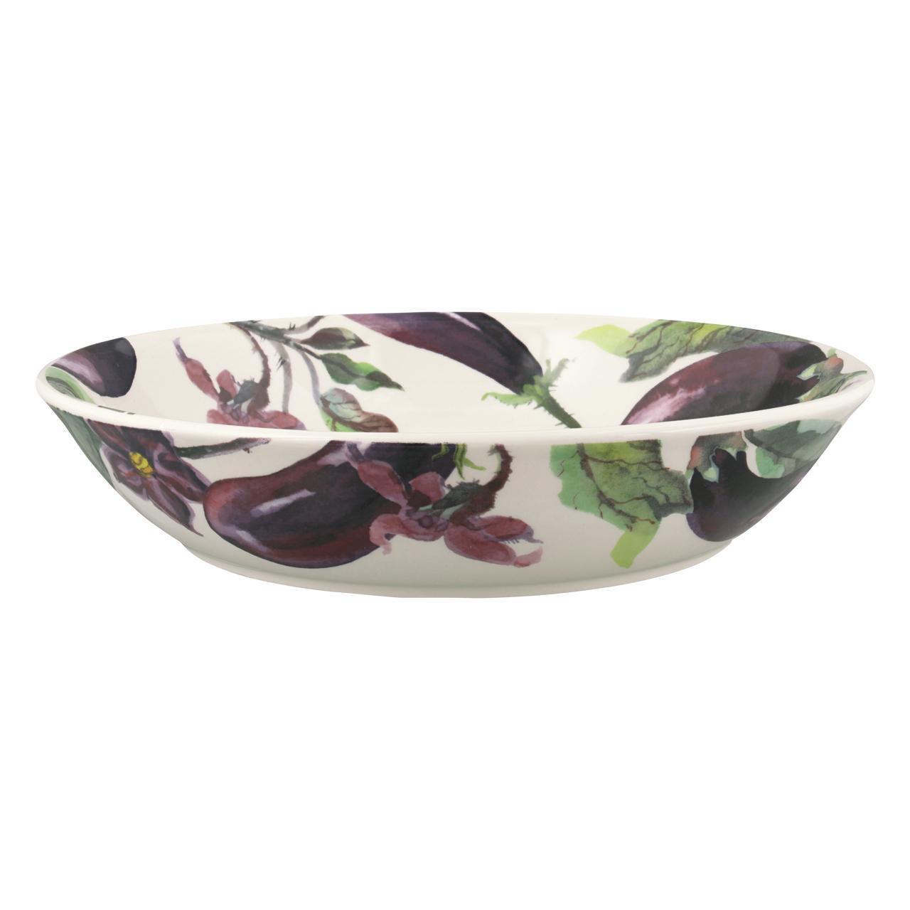 Emma Bridgewater Vegetable Garden Aubergine & Flowers Medium Pasta Bowl