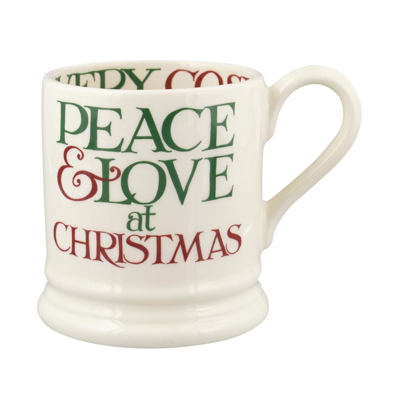 Emma Bridgewater Christmas Toast & Marmalade Peace & Love 1/2 Pint Mug