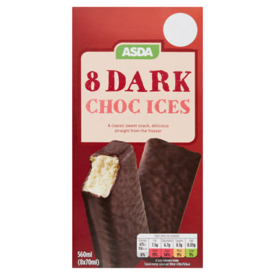 ASDA Dark Choc Ices 8 x 70ml