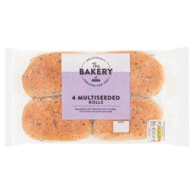 The BAKERY at ASDA 4 Multiseeded Rolls