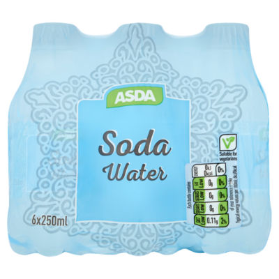 ASDA Sparkling Soda Water 6 x 250ml