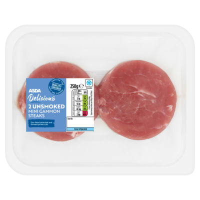 ASDA Delicious 2 Unsmoked Mini Gammon Steaks 250g