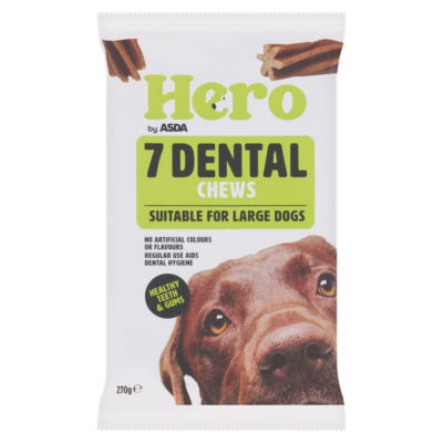 Hero by ASDA 7 Dental Chews Suitable For Large Dogs 270g