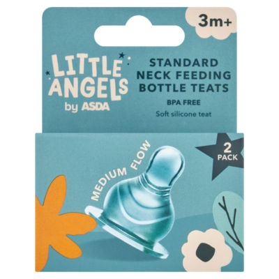 LITTLE ANGELS by ASDA Standard Neck Feeding Bottle Teats 3m+