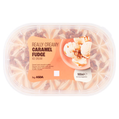 ASDA Really Creamy Caramel Fudge Ice Cream 900ml