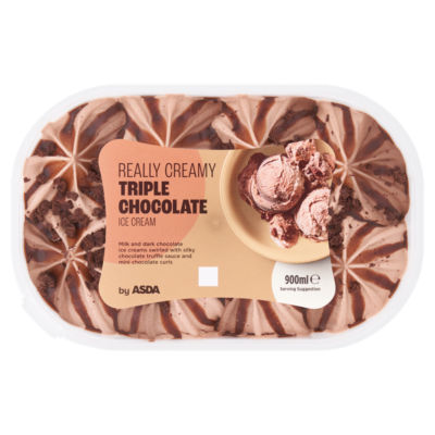 ASDA Really Creamy Triple Chocolate Ice Cream 900ml