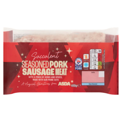 ASDA Succulent Seasoned Pork Sausage Meat 400g