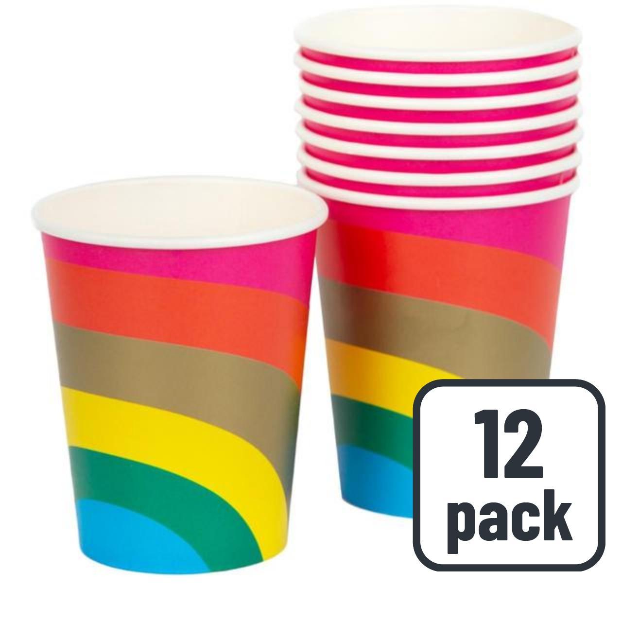 Rainbow Recyclable Paper Party Cups