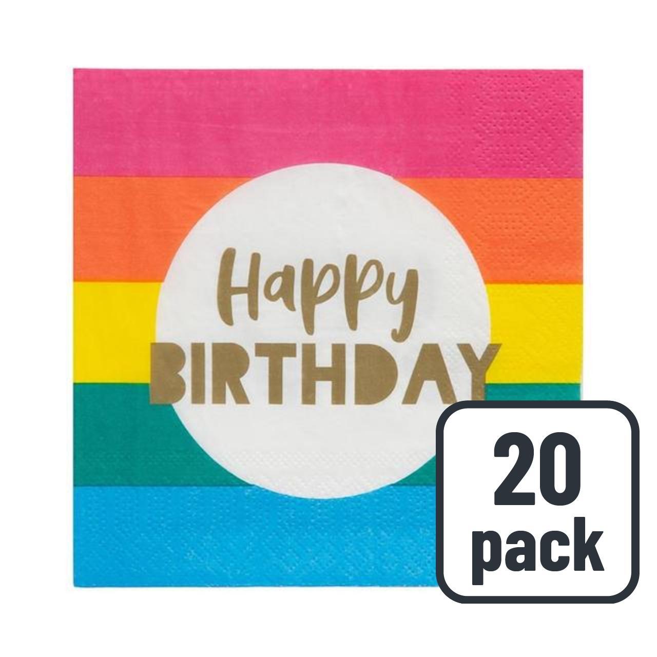 Talking Tables Rainbow Happy Birthday Napkins