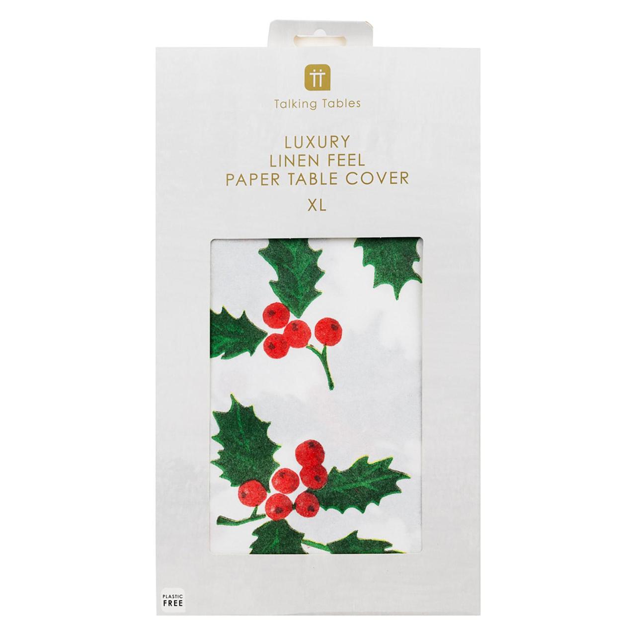 Botanical Holly Christmas Table Cover