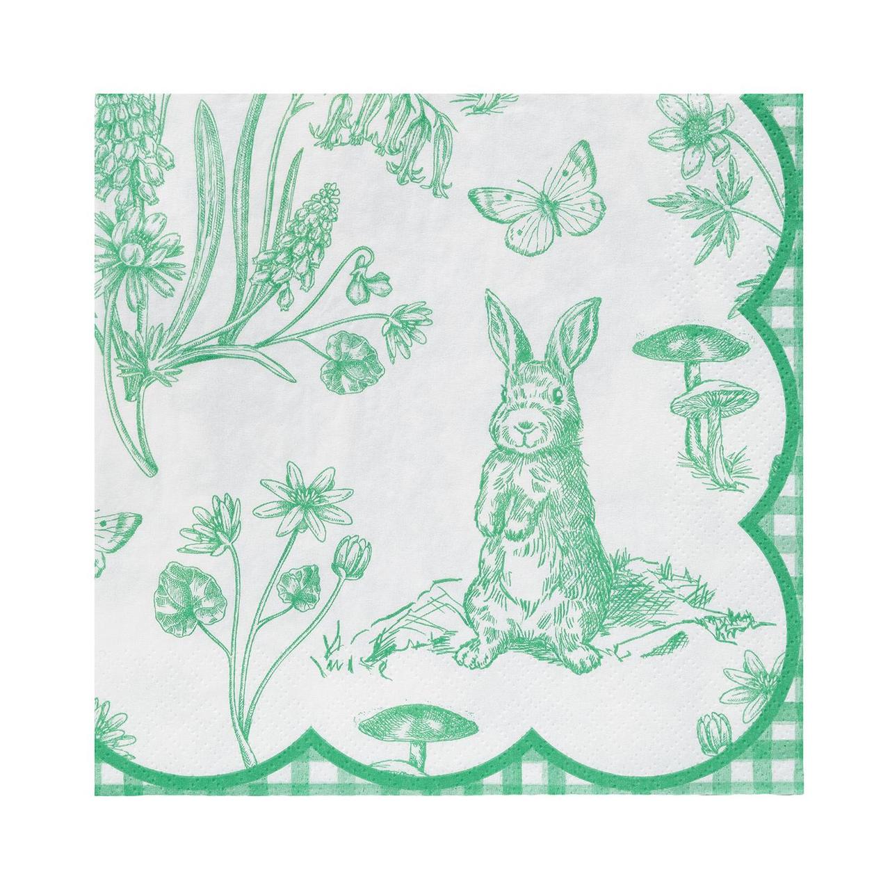 Easter Bunny Green Paper Napkins