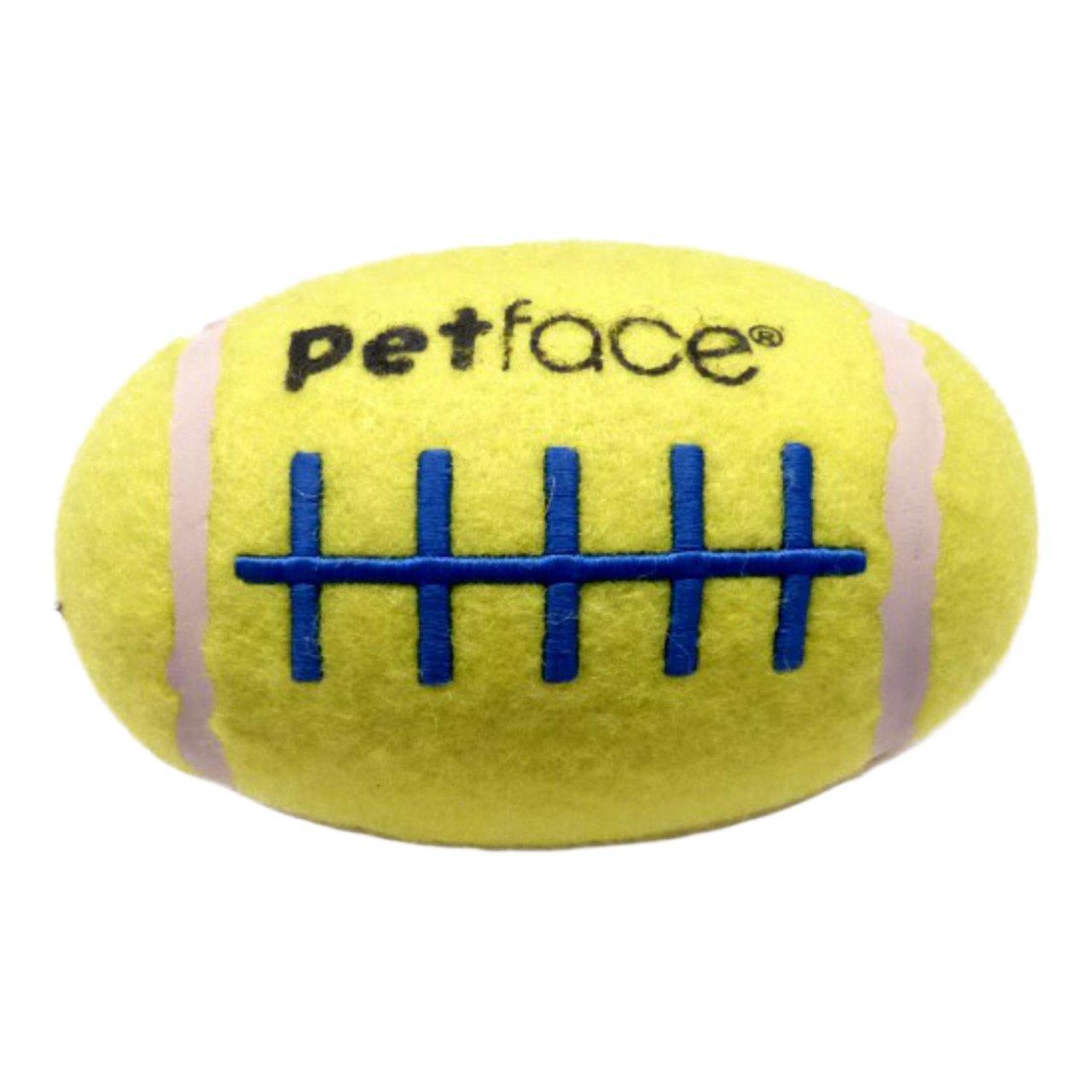 Petface Squeaky Rugby Tennis Ball Dog Toy