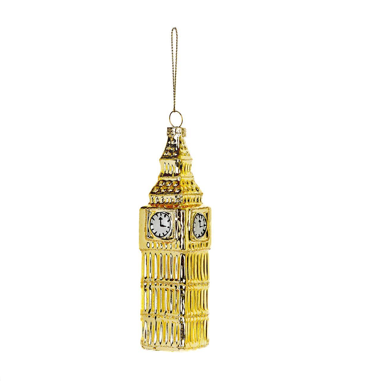 Glass Big Ben Hanging Christmas Decoration